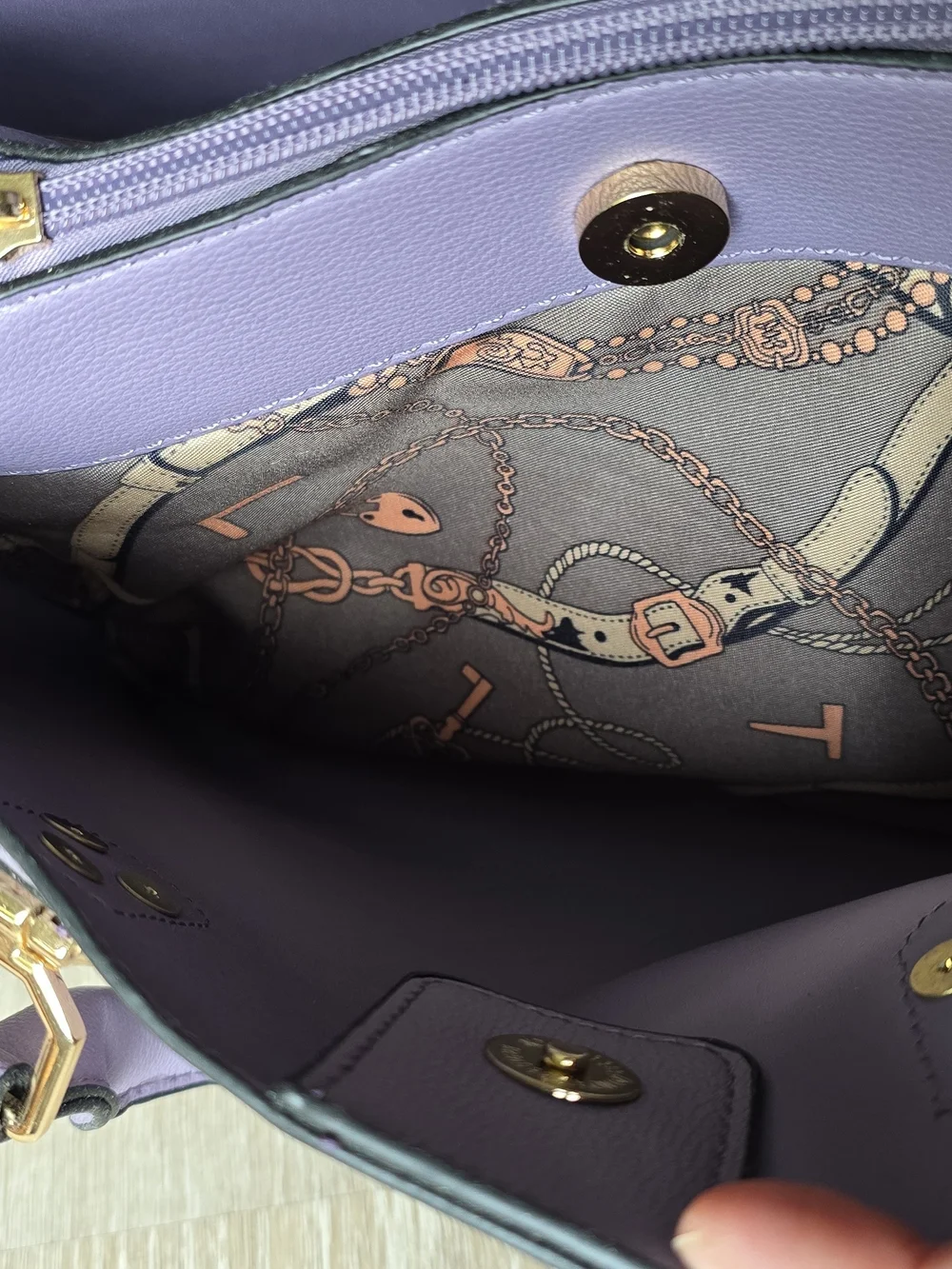 Lavender Structured Satchel Handbag